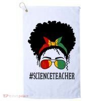 Science Teacher African Messy Bun Black History Month Cute Gift Golf Towel thumb 0