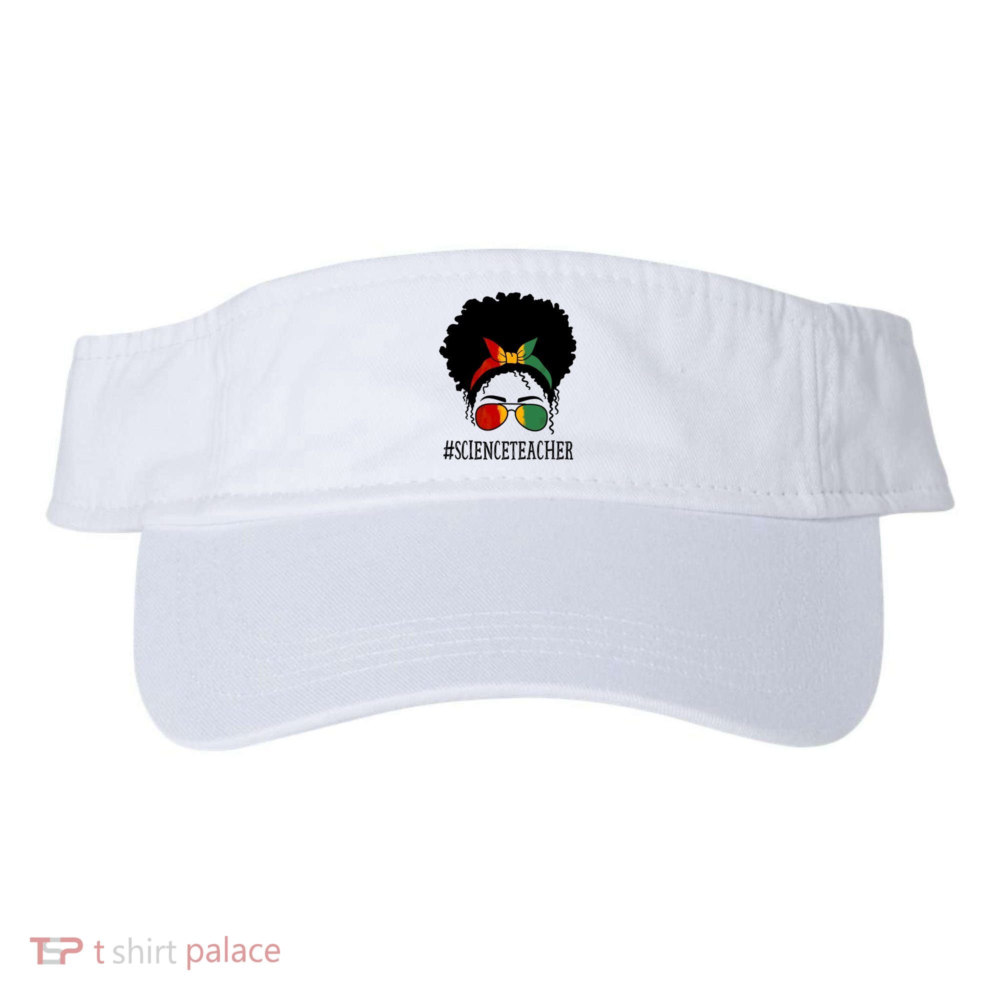 Science Teacher African Messy Bun Black History Month Cute Gift Visor