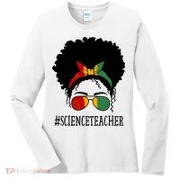 Science Teacher African Messy Bun Black History Month Cute Gift Women's Long Sleeve Shirt thumb 0