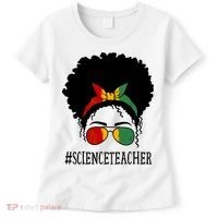 Science Teacher African Messy Bun Black History Month Cute Gift Women's T-Shirt thumb 0