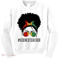 Science Teacher African Messy Bun Black History Month Cute Gift Kids Sweatshirt thumb 0