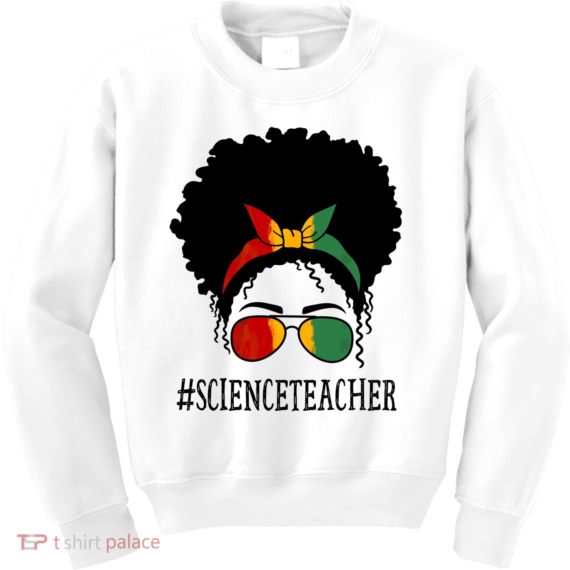 Science Teacher African Messy Bun Black History Month Cute Gift Kids Sweatshirt
