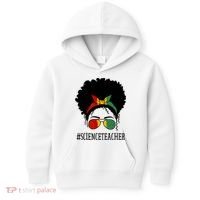 Science Teacher African Messy Bun Black History Month Cute Gift Kids Hoodie thumb 0