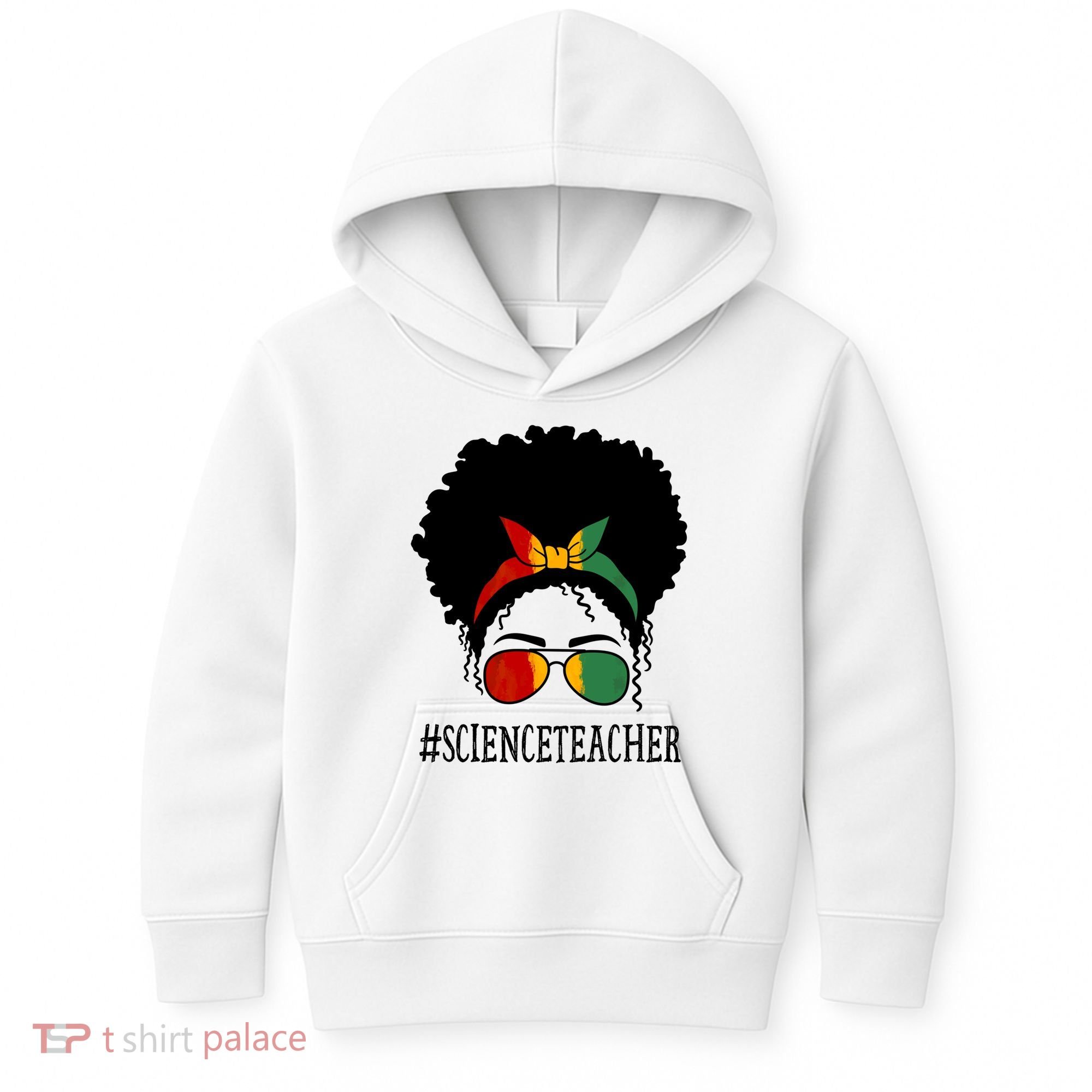 Science Teacher African Messy Bun Black History Month Cute Gift Kids Hoodie