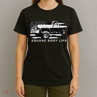 Squarebody Truck American Flag Square Body T-Shirt thumb 4