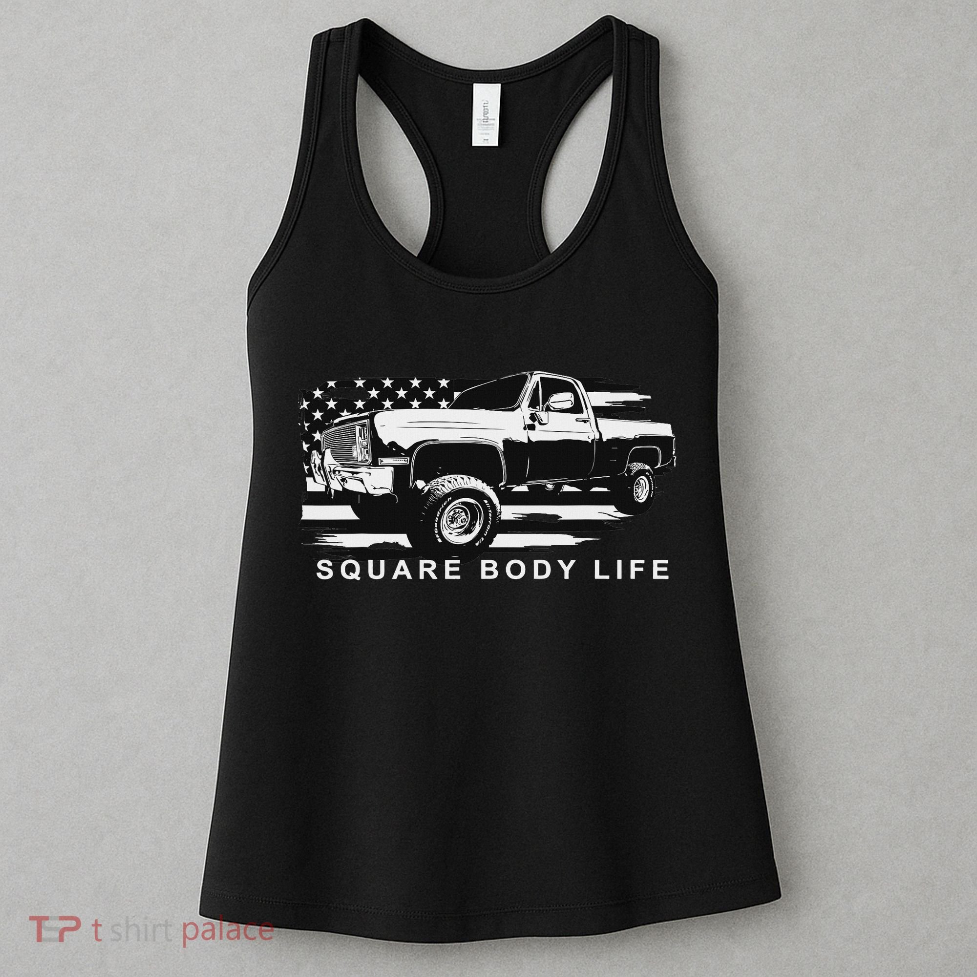 Squarebody Truck American Flag Square Body Women's Tank Top