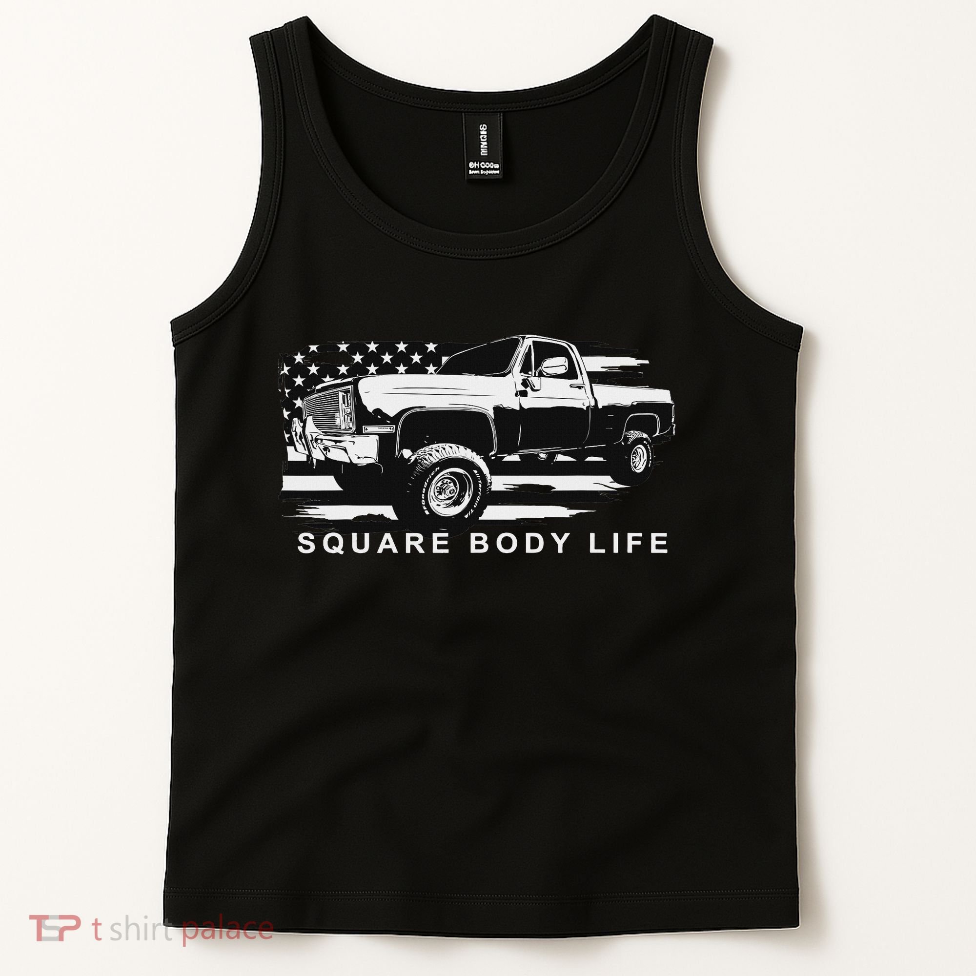 Squarebody Truck American Flag Square Body Tank Top