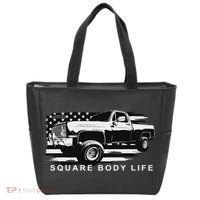 Squarebody Truck American Flag Square Body Tote Bag thumb 0