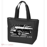 Squarebody Truck American Flag Square Body Tote Bag thumb 3