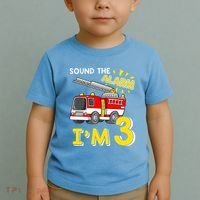 Sound The Alarm Im Three 3rd Birthday Firefighter Lover Toddler T-Shirt thumb 2