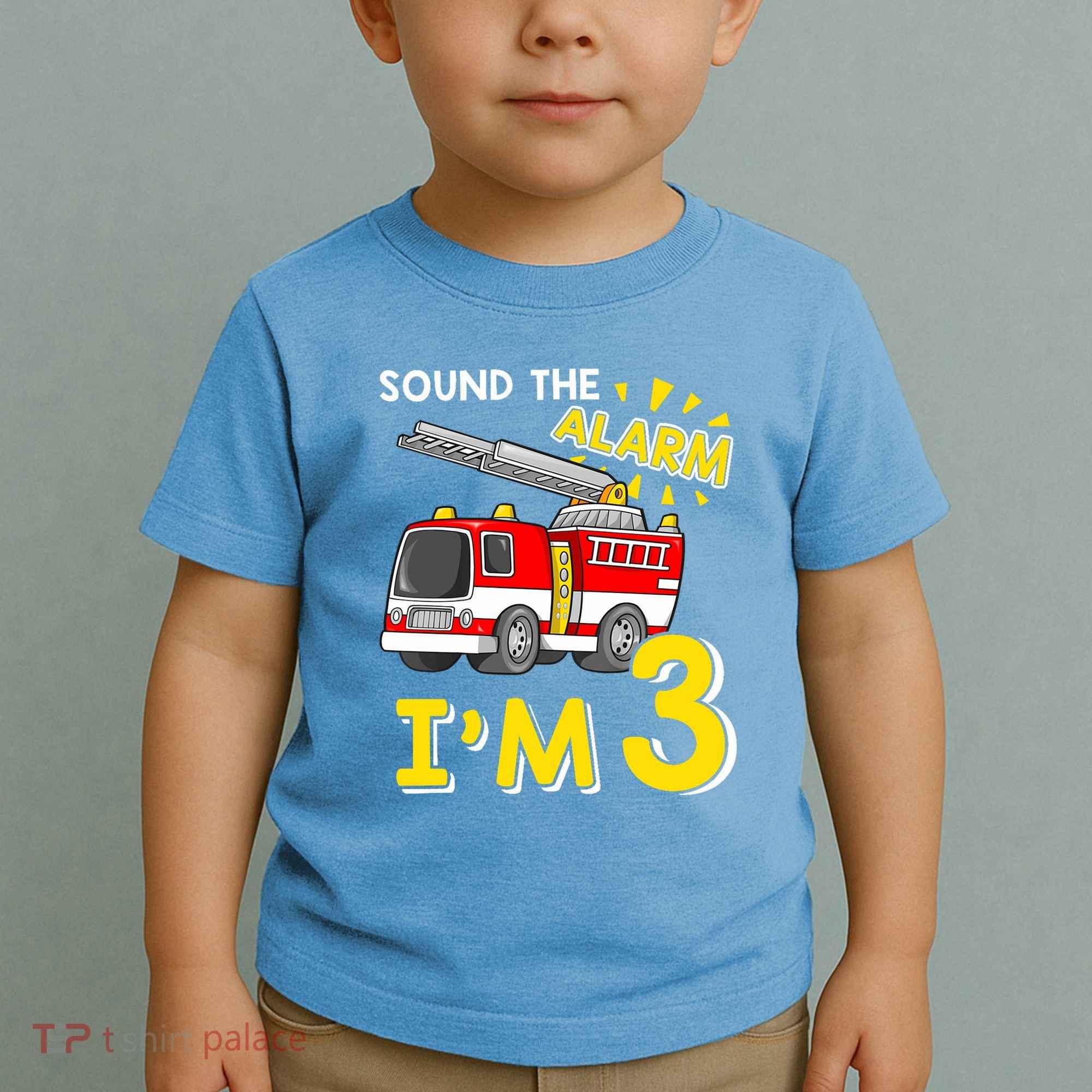 Sound The Alarm Im Three 3rd Birthday Firefighter Lover Toddler T-Shirt