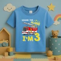 Sound The Alarm Im Three 3rd Birthday Firefighter Lover Toddler T-Shirt thumb 3