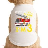 Sound The Alarm Im Three 3rd Birthday Firefighter Lover Doggie Tank thumb 0