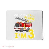 Sound The Alarm Im Three 3rd Birthday Firefighter Lover Mousepad thumb 0