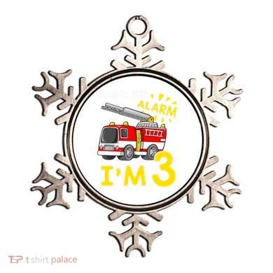 Sound The Alarm Im Three 3rd Birthday Firefighter Lover Ornament