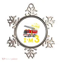 Sound The Alarm Im Three 3rd Birthday Firefighter Lover Ornament thumb 0