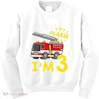 Sound The Alarm Im Three 3rd Birthday Firefighter Lover Kids Sweatshirt thumb 0