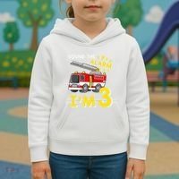 Sound The Alarm Im Three 3rd Birthday Firefighter Lover Kids Hoodie thumb 3