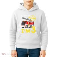 Sound The Alarm Im Three 3rd Birthday Firefighter Lover Kids Hoodie thumb 4