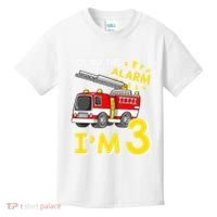 Sound The Alarm Im Three 3rd Birthday Firefighter Lover Kids T-Shirt thumb 0