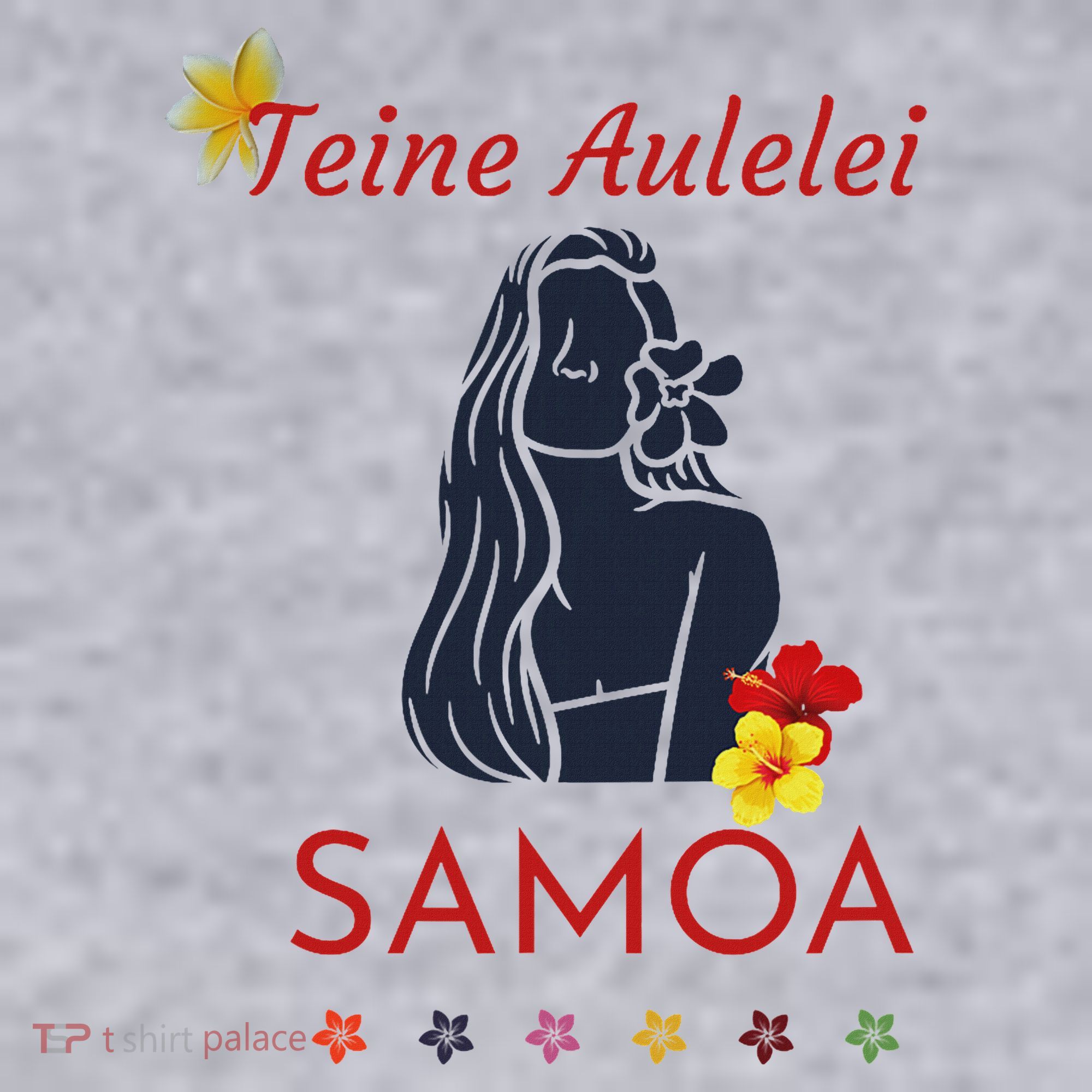 Samoan Teine Aulelei Red Blue Island Floral Pride Women's Sweatshirt
