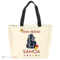 Samoan Teine Aulelei Red Blue Island Floral Pride Tote Bag thumb 0