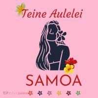 Samoan Teine Aulelei Red Blue Island Floral Pride Coaster thumb 2