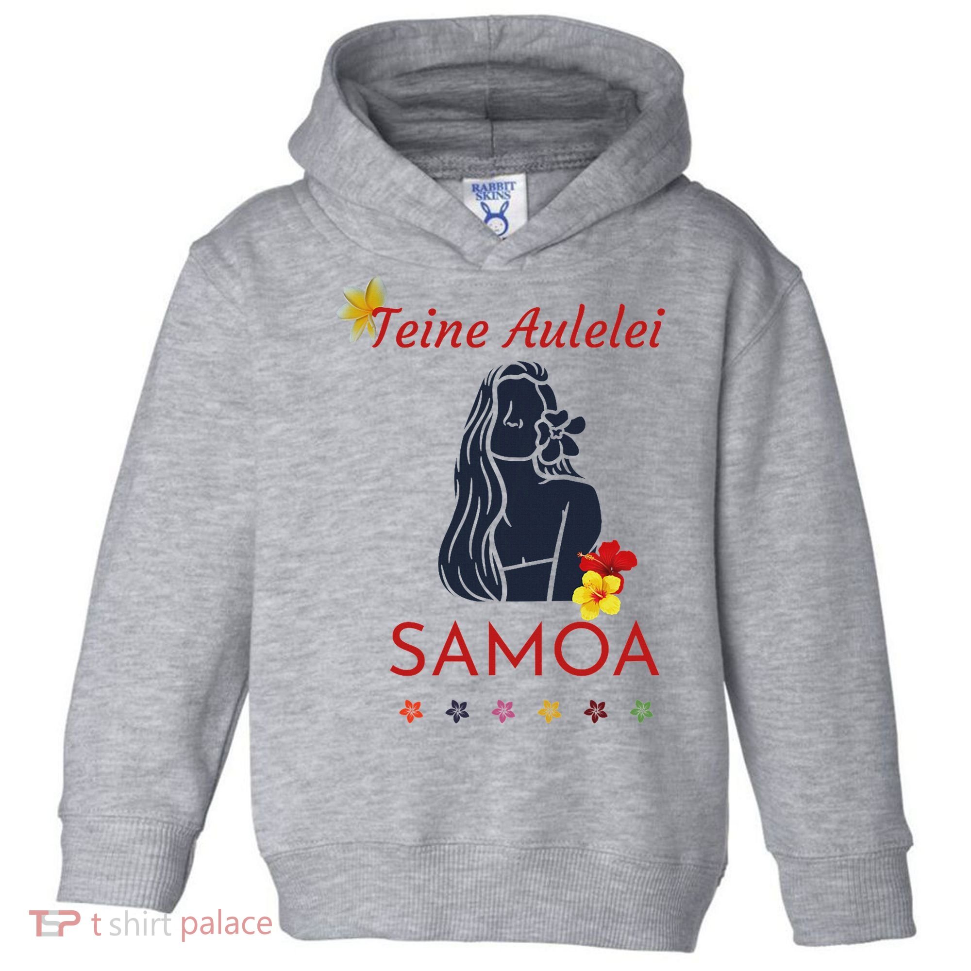 Samoan Teine Aulelei Red Blue Island Floral Pride Toddler Hoodie