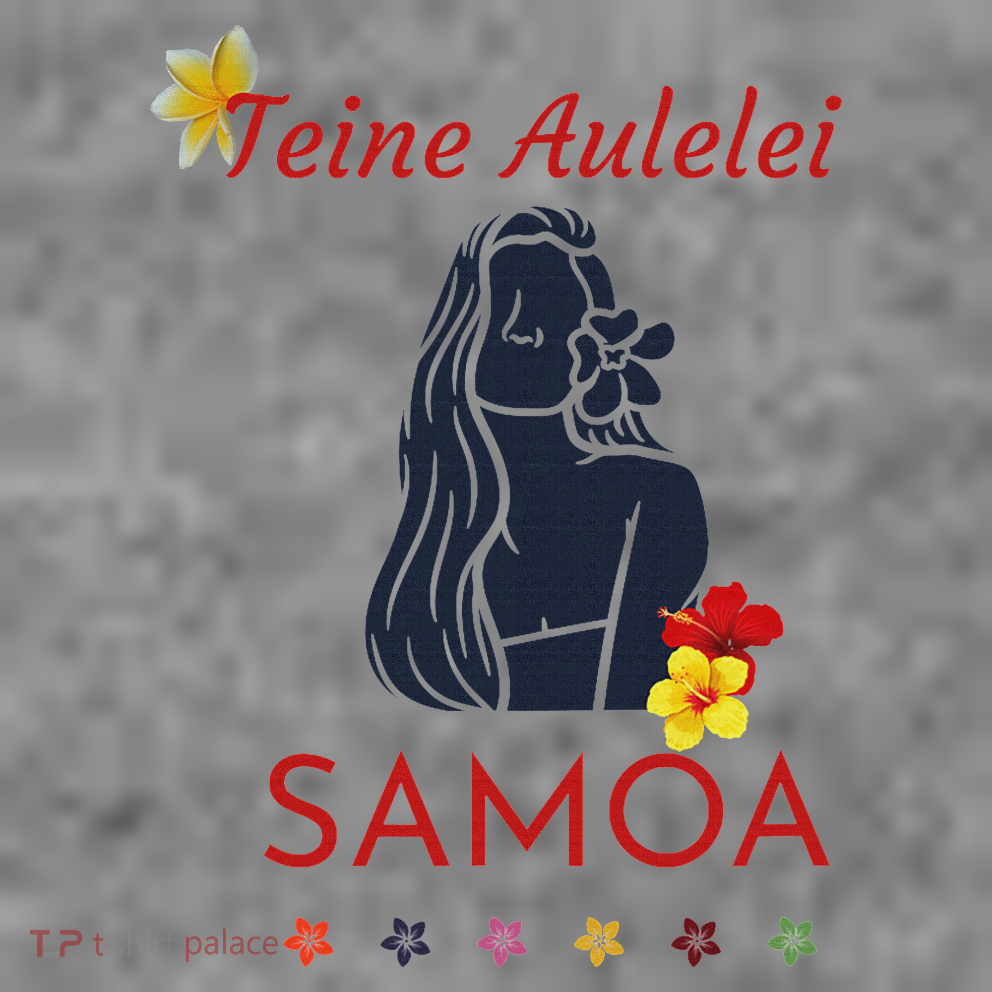 Samoan Teine Aulelei Red Blue Island Floral Pride Toddler Hoodie