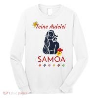 Samoan Teine Aulelei Red Blue Island Floral Pride Long Sleeve Shirt thumb 0