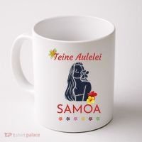 Samoan Teine Aulelei Red Blue Island Floral Pride Coffee Mug thumb 0
