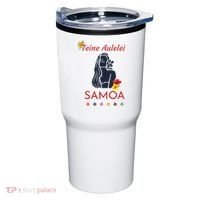 Samoan Teine Aulelei Red Blue Island Floral Pride Tumbler thumb 0