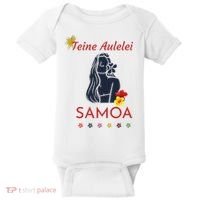 Samoan Teine Aulelei Red Blue Island Floral Pride Baby Bodysuit thumb 0