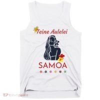 Samoan Teine Aulelei Red Blue Island Floral Pride Tank Top thumb 0
