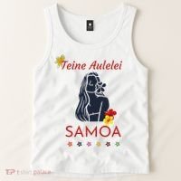 Samoan Teine Aulelei Red Blue Island Floral Pride Tank Top thumb 2