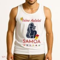 Samoan Teine Aulelei Red Blue Island Floral Pride Tank Top thumb 3