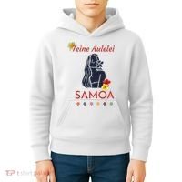 Samoan Teine Aulelei Red Blue Island Floral Pride Kids Hoodie thumb 4