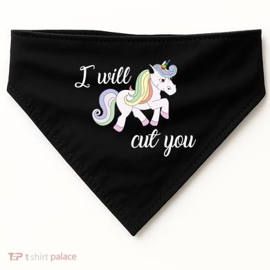 Stabby Unicorn I Will Cute You USA-Made Doggie Bandana