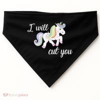 Stabby Unicorn I Will Cute You USA-Made Doggie Bandana thumb 0