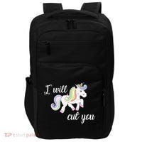 Stabby Unicorn I Will Cute You Impact Tech Backpack thumb 0
