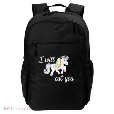Stabby Unicorn I Will Cute You Backpack