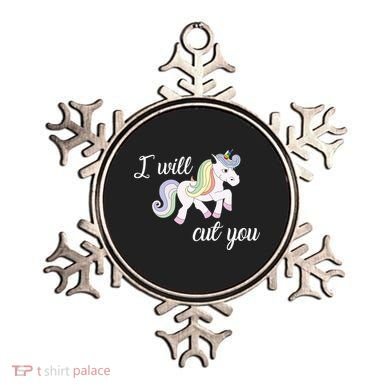 Stabby Unicorn I Will Cute You Ornament