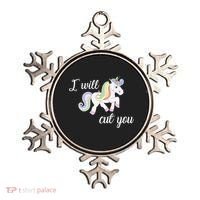 Stabby Unicorn I Will Cute You Ornament thumb 0