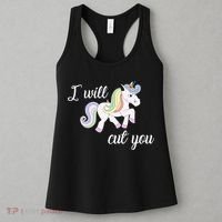 Stabby Unicorn I Will Cute You Women's Tank Top thumb 3