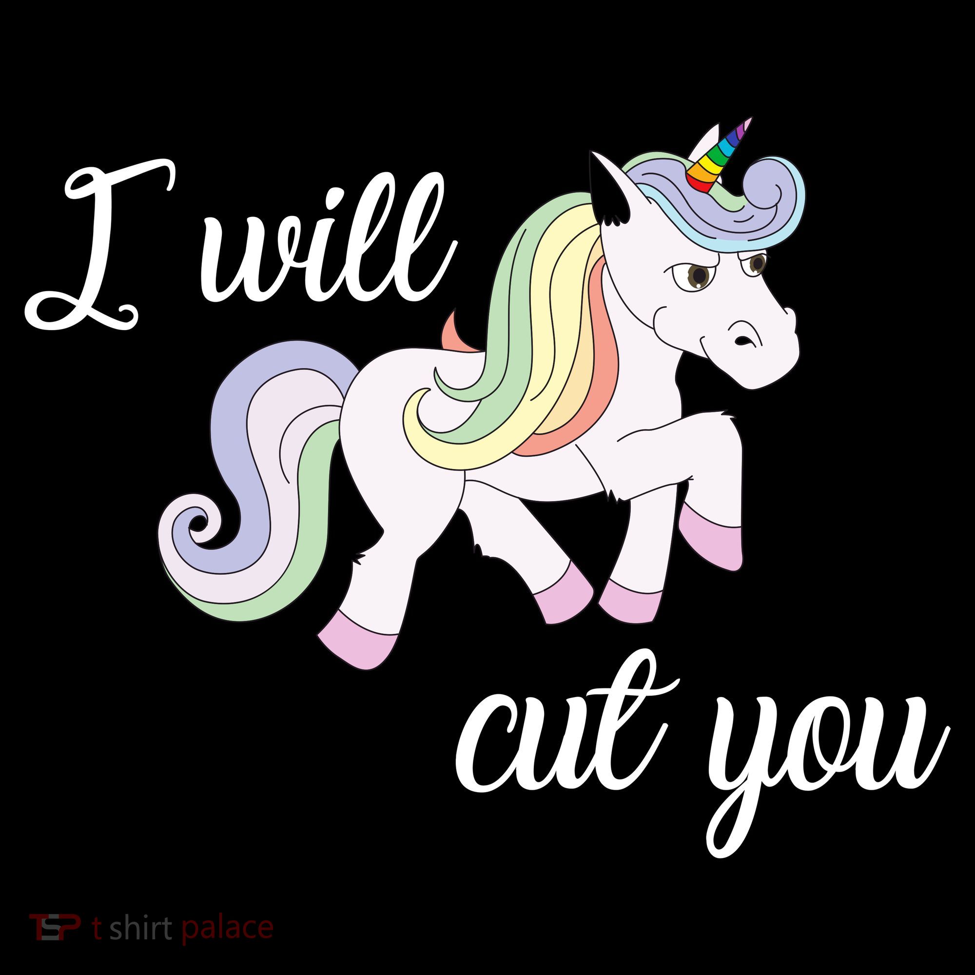 Stabby Unicorn I Will Cute You Women's Tank Top