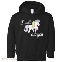 Stabby Unicorn I Will Cute You Toddler Hoodie thumb 0