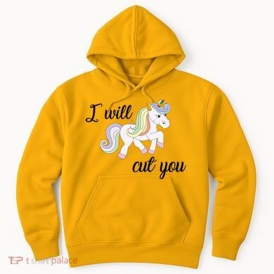 Stabby Unicorn I Will Cute You Hoodie