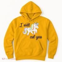 Stabby Unicorn I Will Cute You Hoodie thumb 0