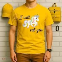 Stabby Unicorn I Will Cute You T-Shirt thumb 6