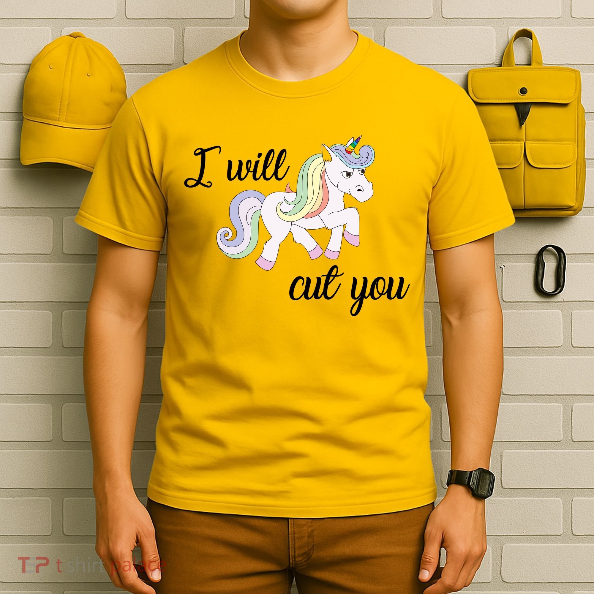 Stabby Unicorn I Will Cute You T-Shirt